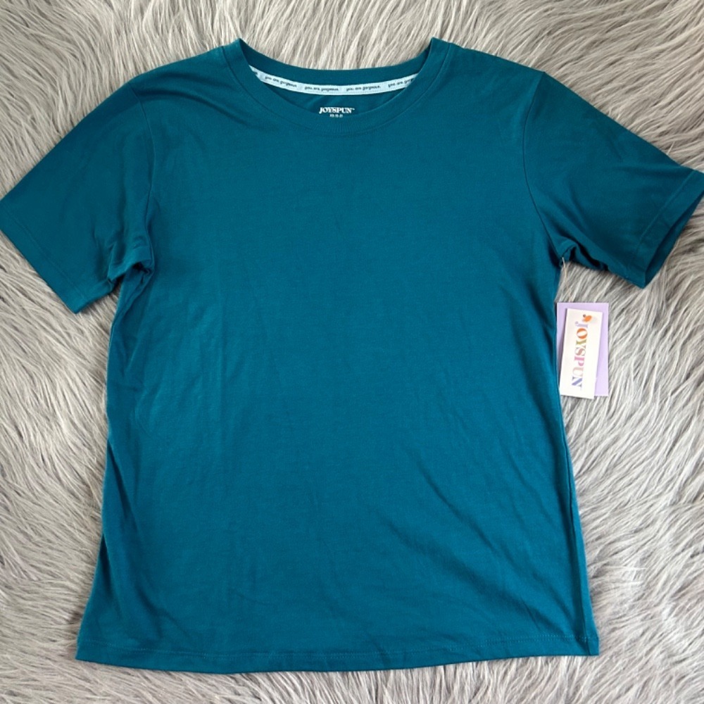 Joyspun Pajama T-Shirt Womens Size XS (0-2) Blue Short Sleeve Shirt Lightweight
